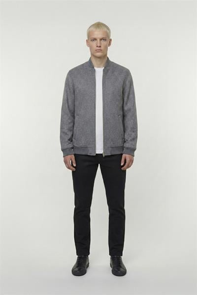 Giotelli Gri Regular Fit Yünlü Bomber Yaka Kaşe Erkek Mont