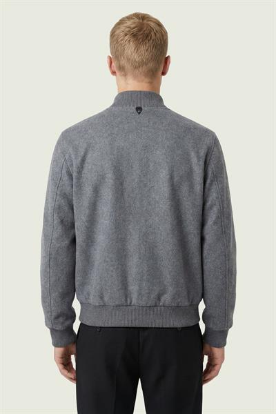 Giotelli Gri Regular Fit Yünlü Bomber Yaka Kaşe Erkek Mont