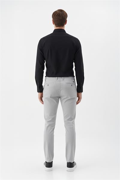Giotelli Gri Regular Fit Pamuk Karışımlı Likralı Chino Pantolon