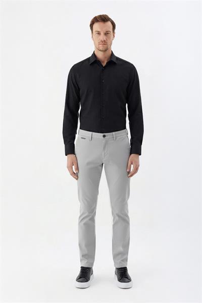 Giotelli Gri Regular Fit Pamuk Karışımlı Likralı Chino Pantolon