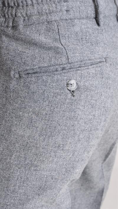 Giotelli Gri Slim Fit Yünlü Yan Cepli Casual Pantolon