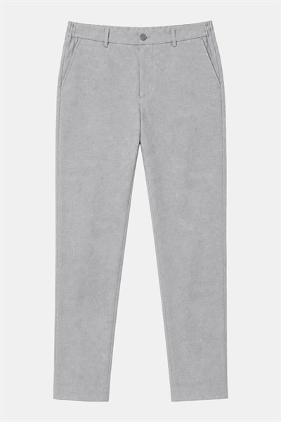 Gri Yanı Lastikli Köprülü Kemerli Slim Fit Jogger Pantolon