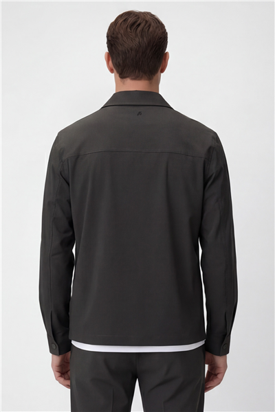 Haki Oversize Fit Gömlek Yaka Spor Takım Elbise