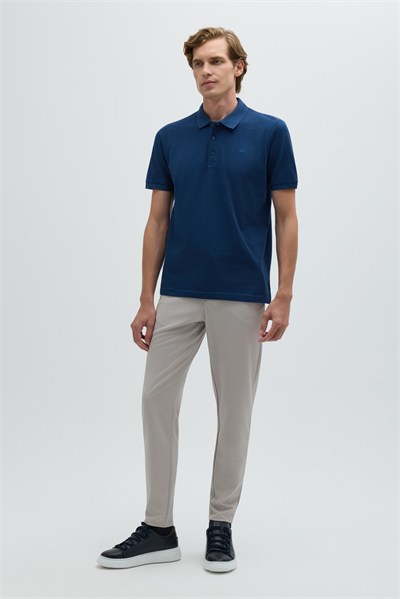 İndigo %100 Pamuk Regular Fit Klasik Polo Yaka T-shirt