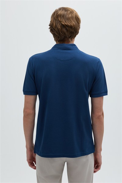 İndigo %100 Pamuk Regular Fit Klasik Polo Yaka T-shirt