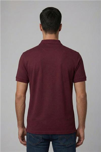 Jakar Desenli Polo Yaka Erkek T-Shirt Bordo