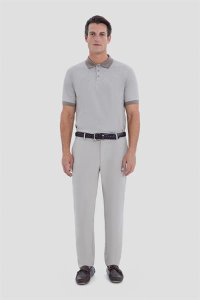 Erkek Bej Normal Kesim Regular Fit Viskon Yan Cep Lastikli Bel Jogger Pantolon