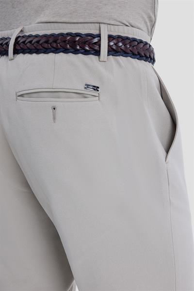 Erkek Bej Normal Kesim Regular Fit Viskon Yan Cep Lastikli Bel Jogger Pantolon