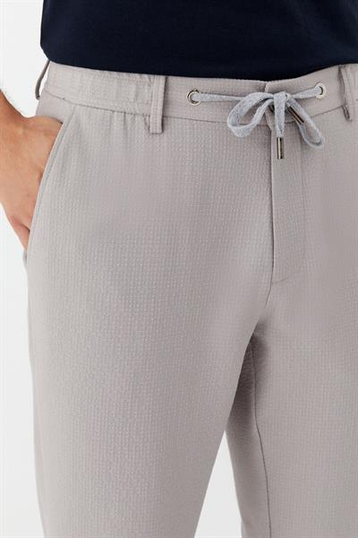 Erkek Gri Normal Kesim Regular Fit Viskon Örme Yan Cep Lastikli Bel Klasik Paça Jogger Pantolon