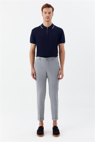Gri Regular Fit Yan Cepli Jogger Erkek Pantolon