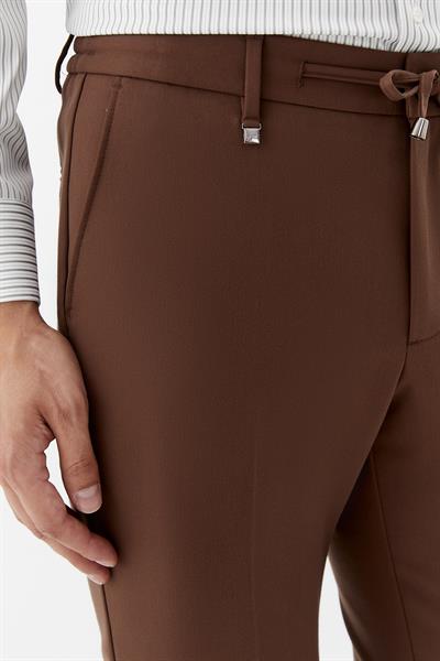 Kahve Regular Fit Yan Cepli Jogger Erkek Pantolon