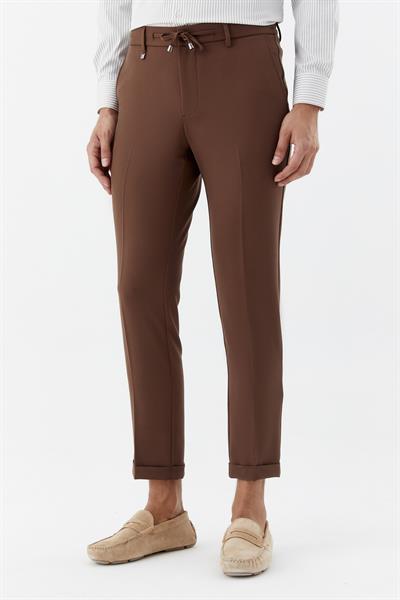 Kahve Regular Fit Yan Cepli Jogger Erkek Pantolon