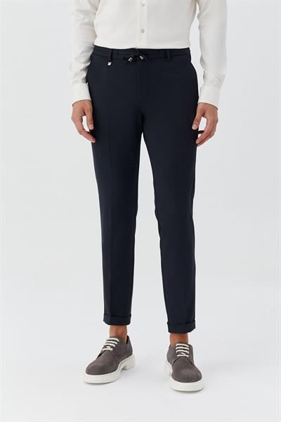 Lacivert Regular Fit Yan Cepli Jogger Erkek Pantolon