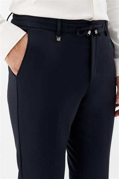 Lacivert Regular Fit Yan Cepli Jogger Erkek Pantolon