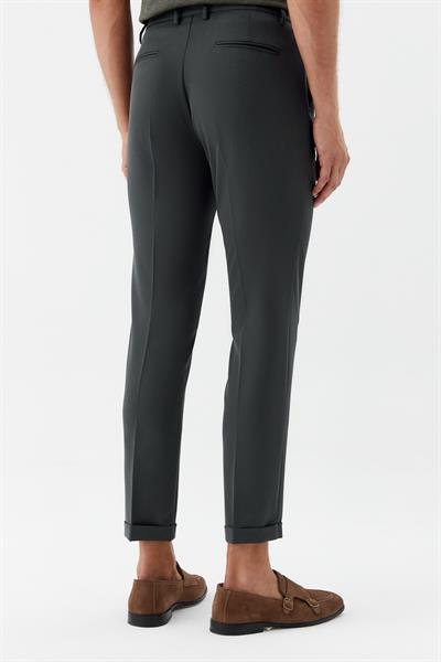 Erkek Zümrüt Dar Kesim Slim Fit Dokuma Yan Cep Jogger Pantolon