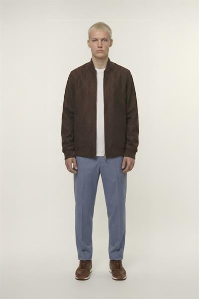 Giotelli Kahve Regular Fit Yünlü Bomber Yaka Kaşe Erkek Mont