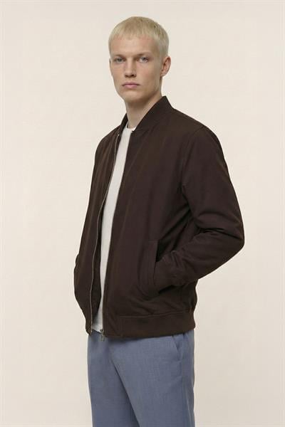 Giotelli Kahve Regular Fit Yünlü Bomber Yaka Kaşe Erkek Mont