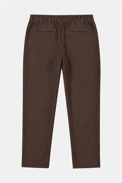 Kahve Dokulu Arka Lastikli Köprü Kemerli Bağcıklı Slim Fit Jogger Pantolon