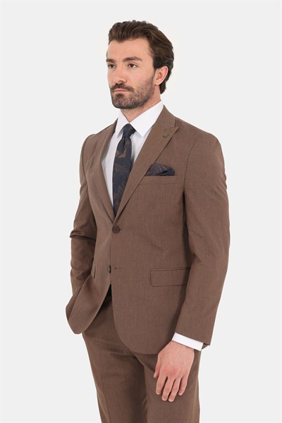 Kahve SABRİ ÖZEL SLIM FIT TAKIM ELBİSE