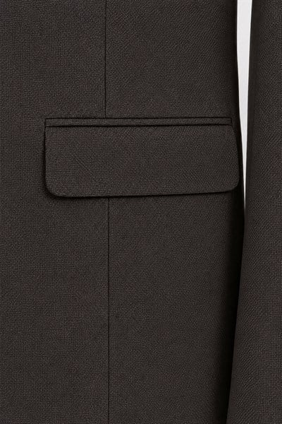 Kahve Slim Fit Normal Bel 6 Drop Mono Yaka Takım Elbise