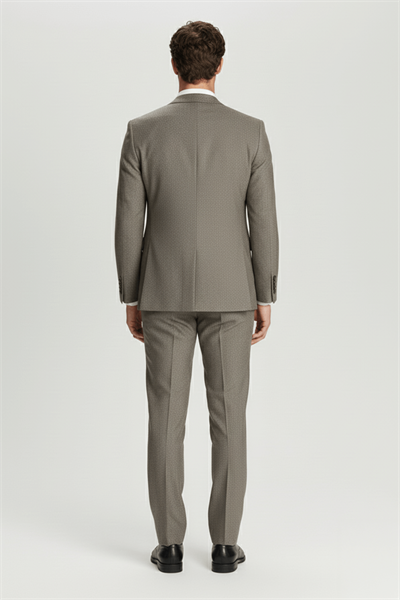 Giotelli Erkek Kahve Regular Fit Mono Yaka Yelekli 5 Drop Tam Astarlı Takım Elbise