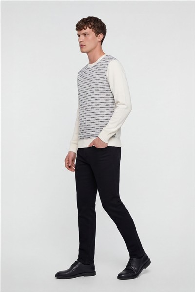 Erkek Kemik Normal Kesim Regular Fit Yünlü Standart Boy Dokuma Triko Kazak