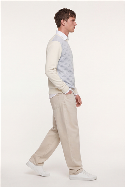 Erkek Kemik Normal Kesim Regular Fit Yünlü Bisiklet Yaka Triko Kazak 