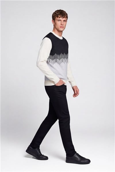 Erkek Kemik Normal Kesim Regular Fit Yünlü Dokuma Triko Kazak