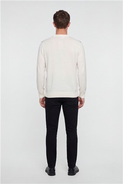 Erkek Kemik Normal Kesim Regular Fit Yünlü Standart Boy Dokuma Triko Kazak