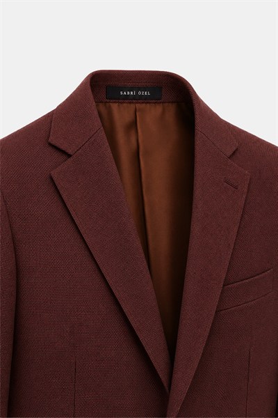 Kiremit Slim Fit Normal Bel 6 Drop Mono Yaka Takım Elbise