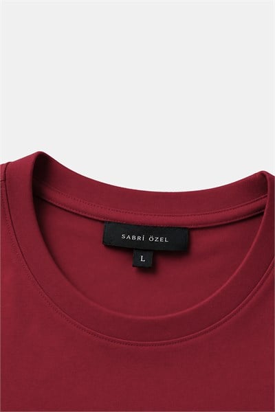 Kırmızı %100 Pamuk Regular Fit Bisiklet Yaka Basic T-shirt