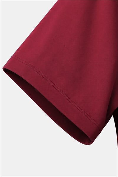 Kırmızı %100 Pamuk Regular Fit Bisiklet Yaka Basic T-shirt