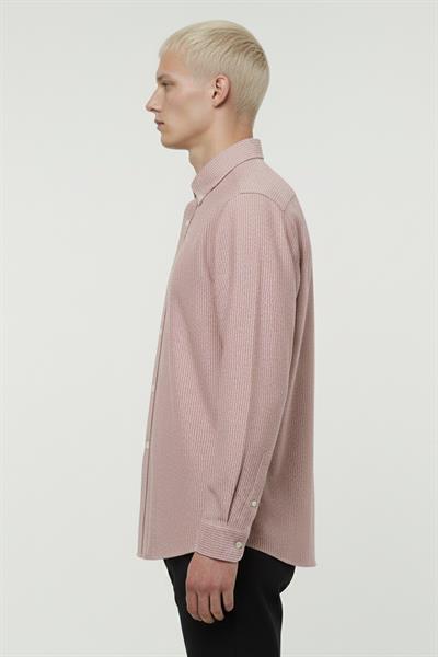 Giotelli Kahve Slim Fit %100 Pamuklu Düğmeli Yaka Gömlek