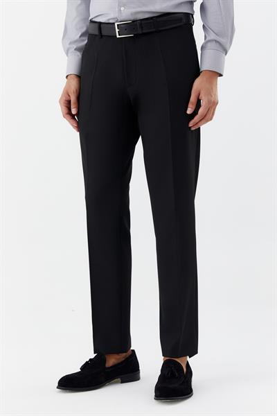 Erkek Siyah Klasik Pantolon Normal Bel