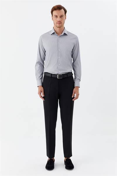 Erkek Siyah Klasik Pantolon Normal Bel