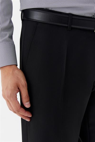 Erkek Siyah Klasik Pantolon Normal Bel