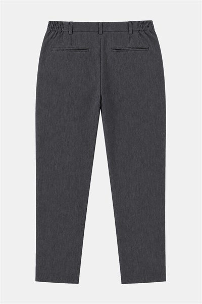 Koyu Gri Slim Fit Dokuma Yan Cep Jogger Pantolon