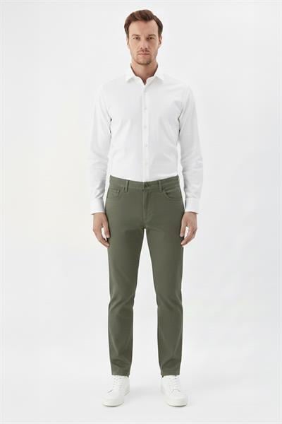 Giotelli Haki Slim Fit 5 Cepli Denim Pantolon