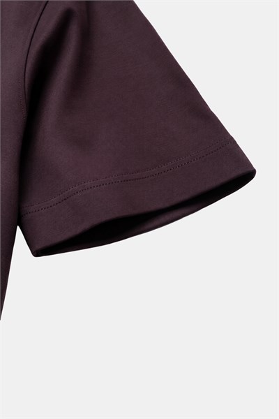 Koyu Kahve %100 Pamuk Regular Fit Bisiklet Yaka Basic T-shirt