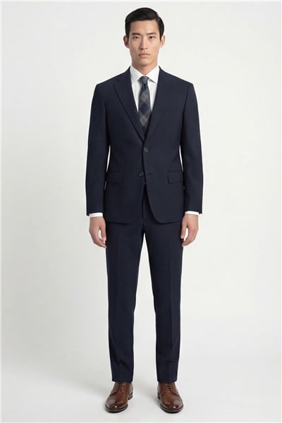 Giotelli Erkek Koyu Lacivert Dar Kesim Slim Fit Viskon Dokuma Normal Bel 4 Drop Takım Elbise