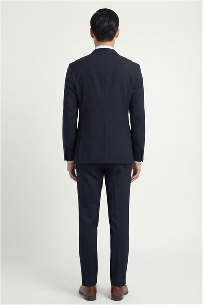 Giotelli Erkek Koyu Lacivert Dar Kesim Slim Fit Viskon Dokuma Normal Bel 4 Drop Takım Elbise