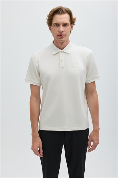 Krem POLO YAKA TİŞÖRT