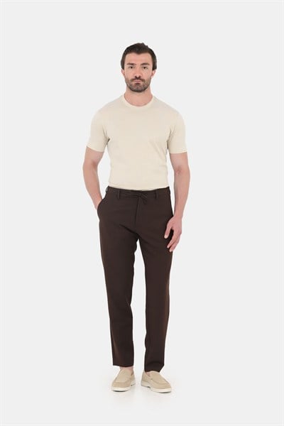 Krem %100 Pamuk Regular Fit Bisiklet Yaka Basic T-shirt