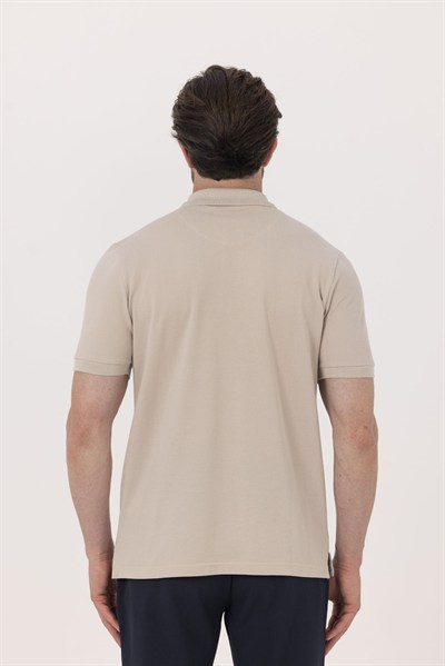 Kum %100 Pamuk Regular Fit Klasik Polo Yaka T-shirt