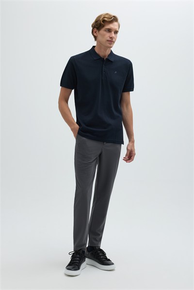 Lacivert %100 Pamuk Regular Fit Klasik Polo Yaka T-shirt