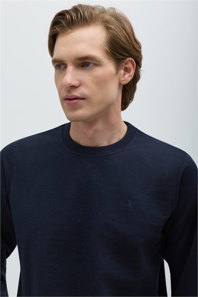 Lacivert Basic Erkek Sweatshirt