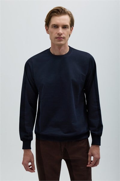Lacivert Basic Erkek Sweatshirt