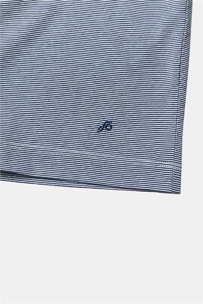 Lacivert-Beyaz %100 Pamuk Regular Fit Bisiklet Yaka Basic T-shirt