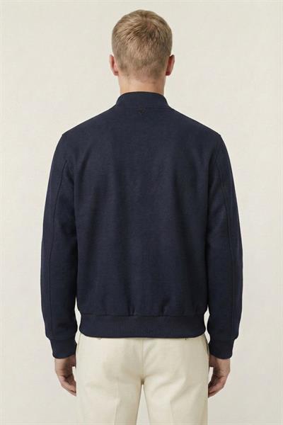 Giotelli Lacivert Regular Fit Yünlü Kolej Yaka Kaşe Erkek Mont