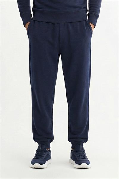 Giotelli Lacivert Comfort Fit %100 Pamuk Bisiklet Yaka Lastikli Paça Erkek Eşofman Takımı